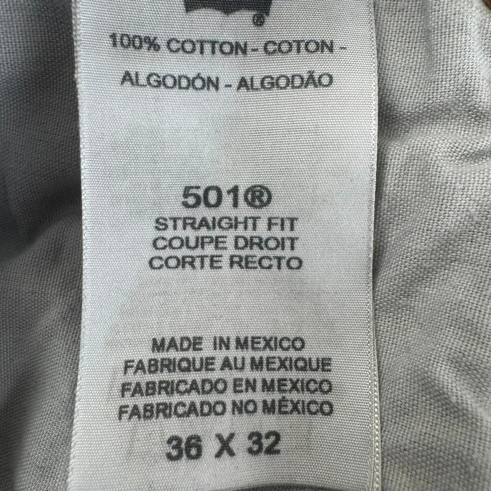 Levi's 501‎ Original Fit Black Jeans Men's 36x32 Button Fly 100% Cotton